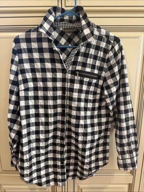 Apropos Black and White Check Button-Up Shirt